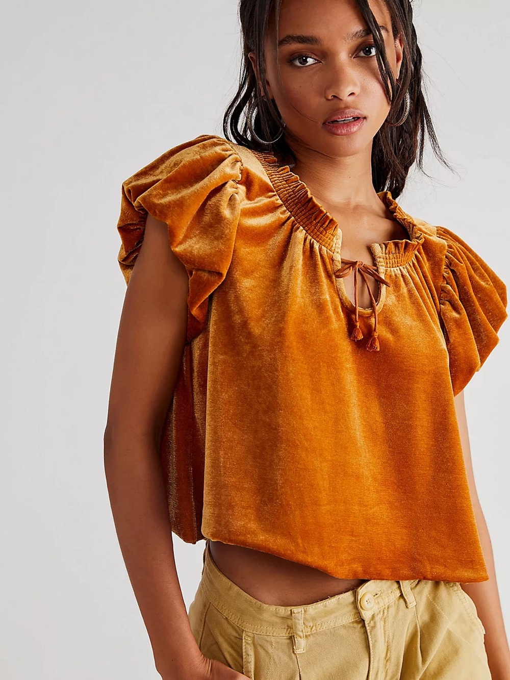 Free People Terese Velvet Top